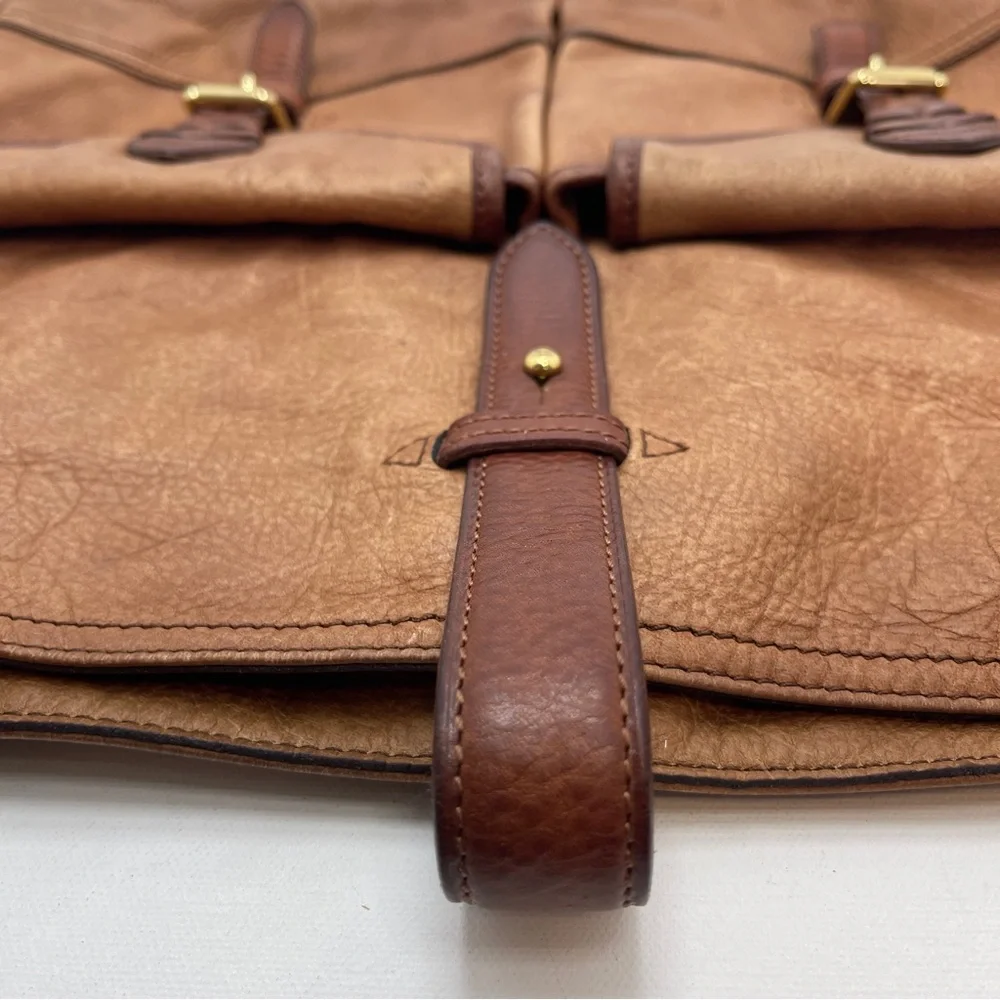 RARE Vintage Ralph Lauren Heritage Leather Field Satchel Tote – Distressed Tan - Picture 13 of 15